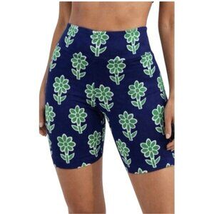 Rhode Womens Navy & Green Floral High-Waisted Bike Shorts XS